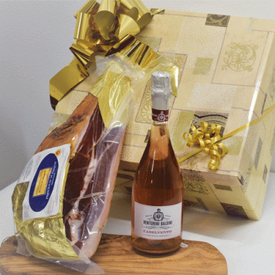 Prosciutto di Parma 27 mesi + Lambrusco Spumante Rosè "Cadelvento"