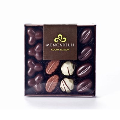 Praline artigianali assortite scatola trasparente 16 pezzi - Mencarelli