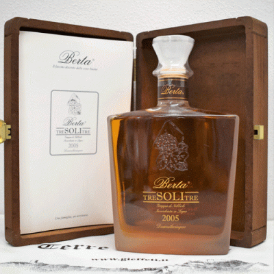 Grappa Tre Soli Tre 2005 Cassa Legno - Berta